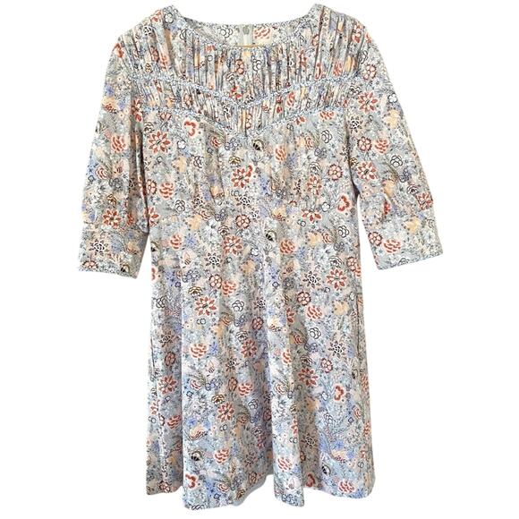 Rebecca Taylor Floral Lotus Print Cottagecore Mini Dress Size Large Gently Used - Picture 7 of 13